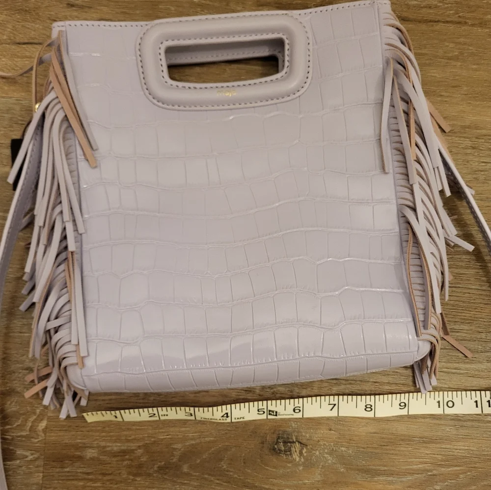 Maje M Embossed Leather Bag Violet (rare color to find) - Picture 10 of 14
